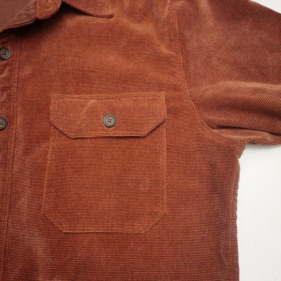 Royal Robbins Men's Size Medium Textured Rust Colored Button Front Shirt - Picture 5 of 9